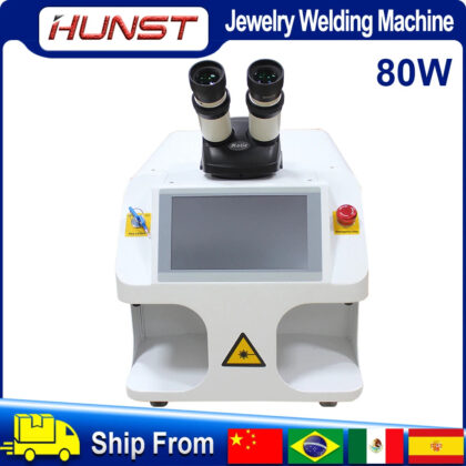 Hunst Jewelry Laser Welding Machine 80W Soldering Mini Portable Fiber Laser Welder Gold Silver Titanium Metal Rings Necklace